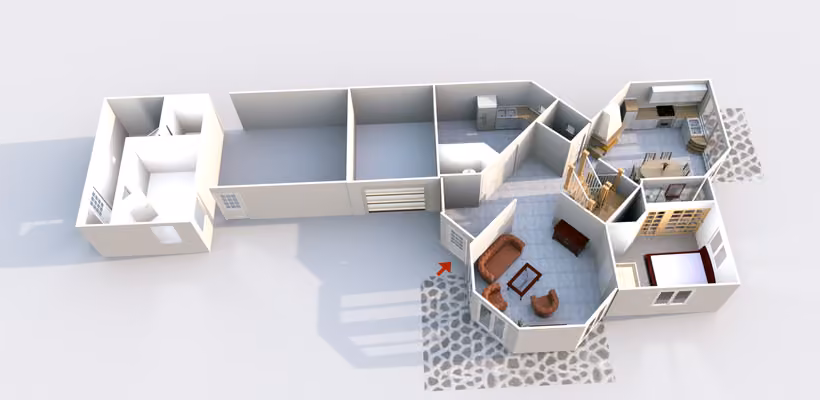 Csömörön luxus ház - Alaprajz - Fszt. 3D nézetben
